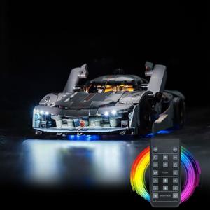 Upgraded Led Light Kit for Lego Technic Koenigsegg Jesko Absolut Grey Hypercar Building Set, RC Version Compatible with Lego 42173 (Model Not Included)