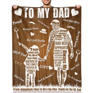 Fiodrimy Gifts for Dad Blanket Fathers Day Birthday Gifts for Men, Best Dad Gifts from Daughter Son Birthday Gift Throw Blankets for Bedding Sofa 50 * 60 Inch