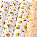 Titiweet Bee Wrapping Paper - Birthday Wrapping Paper for Girls Women, 12 Sheets bees wrap for Birthday Holiday, 20 x 28 Inches Per Sheet (Bee(12 sheets))