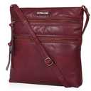 ESTALON Leather Crossbody Purse for Women- Small Crossover Long Over the Shoulder Sling Womens Purses and Handbags (Ruby)