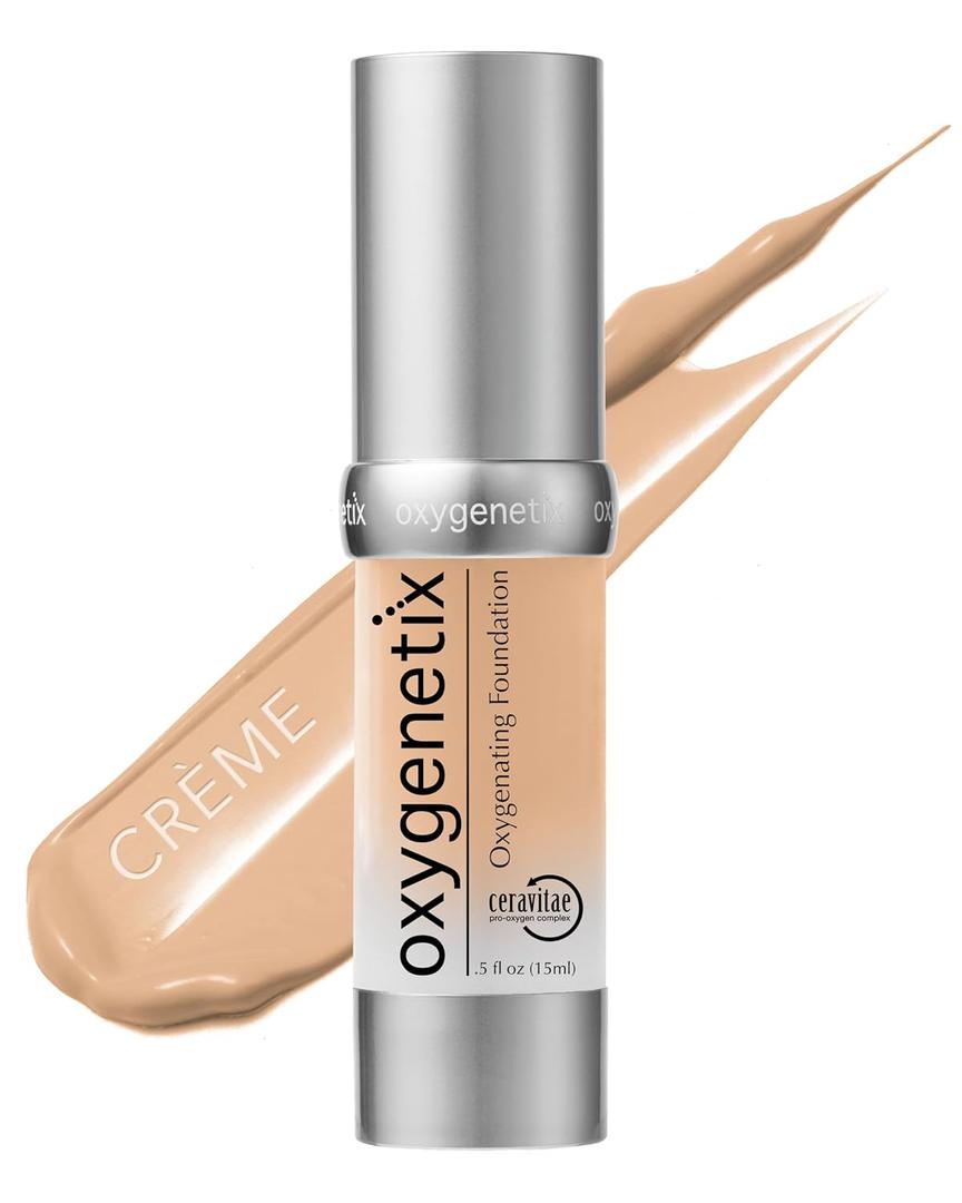 Oxygenetix Oxygenating Foundation  Crme | Breathable Makeup for Face | Buildable Coverage with Weightless Feel | Longwear Foundation for Women | Safe for Sensitive or Laser-Treated Skin (1.09 - Crme)