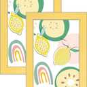 VIOLABBEY 4x6 Picture Frame Yellow Set of 2, 4 x 6 Picture/Photo Frame for Wall Mounted or Tabletop Display, Real Glass, Modern Style