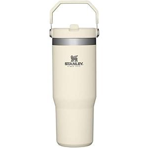 STANLEY IceFlow Stainless Steel Tumbler with Straw - Vacuum Insulated Water Bottle for Home, Office or Car - Reusable Cup with Straw Leak Resistant Flip - Cold for 12 Hours or Iced for 2 Days (Cream)