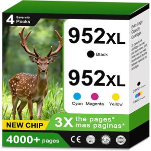 952XL Ink Cartridges Combo Pack Compatible Replacement for HP 952 Ink Cartridges 952 XL HP952XL 8710 7740 8720 8715 Printer for OfficeJet 8725 8210 8702 8740 7720 8730 8216 Cyan Magenta Yellow