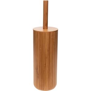 Bath Bliss Natural Bamboo Collection, Bowl, Matching Accessories to Decorate Your Bathroom, Round Tall Toilet Brush
