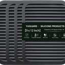 Trivets for Hot Dishes 4 - Pack Heat Resistant Pot Holders for Kitchen | Non - Slip Hot Pads for Hot Pots, Pans & Quartz Countertops | Black Kitchen Silicone Mats