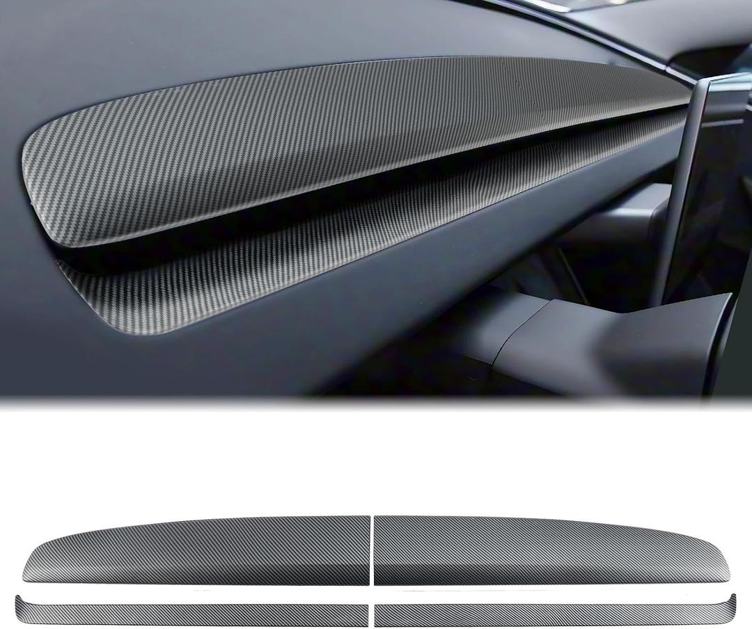 GearUp Dashboard Cover Wrap and Air Vent Cover Compatible with Tesla Model 3 Highland 2024+ & Model y Juniper 2025+(Matte Carbon Fiber)