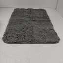 Chenille Bath Mat Thick Soft Absorbent for Bathroom, Microfiber Dries Quickly, Shaggy Washable Plush Durable Rug, Bathtub and Shower Floor, 21x30 Inch, Grey