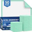 AOZITA 50-Pack Disposable Underpads 30" x 36" Incontinence Chux Pads Ultra Absorbency Protective Bed Pads, Heavy Duty Leakproof Absorbent Bed & Pee Pads for Adult, Senior, Kids and Pet