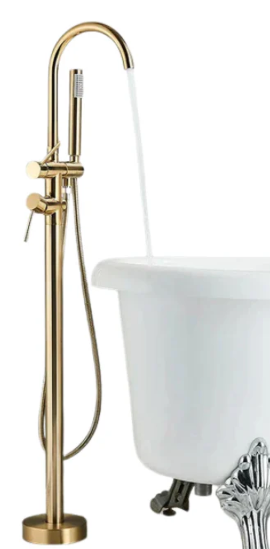 Seoul Floor Mounted Tub Bath Filler with Hand Shower