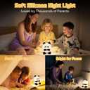 TLAOTNIY Squishy Cute Panda Night Light,Voice Controlled Light with 4 Color Modes Soft Silicone USB Charging Panda Lamp for Kids Room,Novelty Animal Night Lamp for Decor (C-1pack)