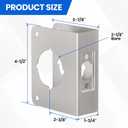 Single Hole Door Knob Reinforcement Plate Brushed Nickel, Fits 1-3/4" Doors, 2-3/8" Backset, Door Lock and Door Knob Cover Plate, Deadbolt Cover Plate Reinforce and Repair Wood or Metal Doors