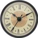 PATIKIL 2.8" 70mm Quartz Clock Insert, Round Quartz Movement Miniature Clock Mini Roman Numeral Clock Fit 61mm/2.4"" Diameter Hole for Replacement Home, Black/Gold Tone, Style 6