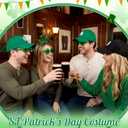 St. Patrick's Day Costume Accessories Irish Leprechaun Hat Shamrock Sunglasses Set for Couple Leprechaun Outfit