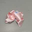 Wee Ones Girls' French Satin Hair Bow with a Knot Wrap Center, No-Slip Hair Clip, Handmade