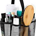 Mesh Shower Caddy Bag Portable Large Capacity Bath Tote Basket Quick Dry Hangable Toiletry Organizer Bag 8 Storage Pocket for Gym College Dorm Beach Swimming Pool Camp Travel