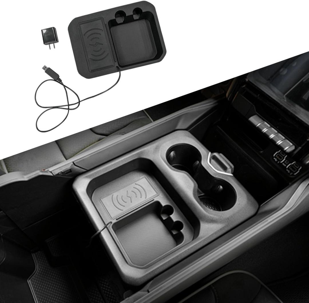 Xipoo 15W Wireless Charging Tray Compatible with 2019-2024 Dodge Ram Wireless Charger Pad Fast Charging Replacement for 2019-2024 Dodge Ram Accessories