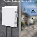 Outdoor Electrical Junction Box, Ventilation and Heat Dissipation ABS Plastic Project Enclosure with Internal Mounting Panel 13"x 9.2"x 3.7"
