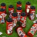 Football Party Favors, 12 Pack Football Water Bottles with 300 PCS Stickers, 20 oz Sports Squeeze Bottle, BPA-Free Reusable Water Bottles Bulk for Boys, Gifts For Team