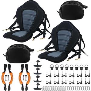 HLOGREE Kayak Seats - 1/2 Pck, Thicken Padded Seat Cushion with Back Support, Canoe & Ocean Sup Compatible