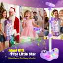 Stand Karaoke Machine for Kids, Singing Toys Gifts for 3 4 5 6 7 8 Year Old Girls Boys, Rechargeable Kid Microphone Bluetooth Speaker with 2 Wireless Mic for Girl Age 4-6 Toddler Birthday Party Toy