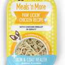 Weruva Meals 'n More Natural Wet Dog Food, Paw Lickin Chicken Plus Skin & Coat Health, 3.5oz Cup (Pack of 12)