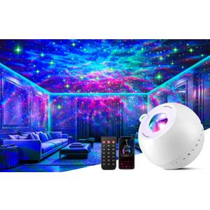 Galaxy Projector for Bedroom,15 Colors+15 White Noise+Bluetooth Star Projector Galaxy Light Projector for Bedroom Skylight Cloud Ceiling Projector Night Light Projector LED Room Lights for Bedroom