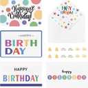 Artoid Mode 36 Pack Happy Birthday Thank You Cards Greeting Gift With Envelope Sticker Blank Note Cards for Birthday, 4 x 6 Inch
