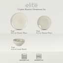 Gibson Elite White Sands Plates and Bowls Sets, 12-Piece Stoneware Dinnerware Sets, Reactive Glaze Dish Set - Moonstone White, Service for 4 (12pcs)