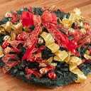 6ft Christmas Illuminated Spruce Poinsettia Pull Up Tree