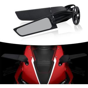 Motorcycle Rearview Mirrors, Adjustable Rotating Side Mirrors Fit for Honda Kawasaki Suzuki Yamaha Motorcycle Wing Mirror, Right