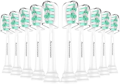 Aoremon Toothbrush Heads for Philips Sonicare Replacement Heads Compatible with Sonicare 2 Series 3 Series and Most Phillips Click-on Electric Toothbrush, 10 Pack