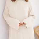 ZESICA Women's 2026 Fall Winter Sweaters Oversized Turtleneck Long Sleeve Chunky Knitted Pullover Sweater Jumper Tops (White, S)