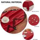 Alsoo Textured Tablecloths for Rectangle Tables Heavy Duty Linen Style Table Cloth Spill Proof Valentines Day Table Cover with Black Tassel for Kitchen Dining Holiday, Red, 55" x 90"