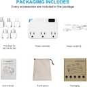 250W Conversion Plug, International Travel Converter with 4 USB Ports, lowering 220V to 110V for 100V-240V Areas and Different Countries Plugs Using US Electrical Devices (White)