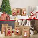 AmazingSpark 24 Pcs Red and White Kraft Paper Gift Boxes Christmas Candy Gift Treat Bags Holiday Gifts Birthday Decoration for Xmas Party Winter Supplies Theme Event, 6.1 x 3.9 x 2.4 Inches