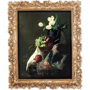 SIMON'S SHOP Gold Picture Frames 8x10 for Wall and Tabletop, Vintage Photo Frame with Rose Flower and Buds Carvings, Antique Picture Frame for 8 by 10 Prints
