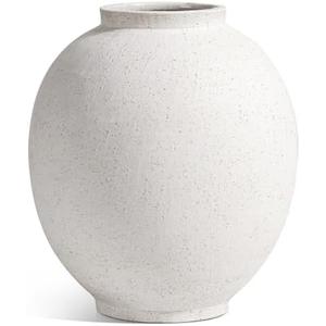 Large White Ceramic Vase - 9.8 Inch Rustic Farmhouse Vase for Home Decor, Minimalist Tall Vases for Living Room, Table, Bathroom, Holiday & Weddings (Sandstone White) Large White Ceramic Vase - 9.8 Inch Rustic Farmhouse Vase for Home Decor, Minimalist Tall Vases for Living Room, Table, Bathroom, Holiday & Weddings (Sandstone White)