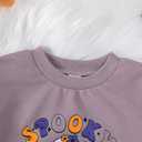 Halloween Baby Clothes Boy Girl Pumpkin Ghost Sweatshirt Bubble Romper Bodysuit Shirt Infant Fall Outfit (0-3 Months)
