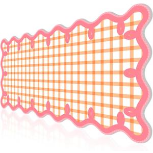 ARTSO Orange Desk Pad for Keyboard and Mouse,Cute XXL Large Mouse Pad with Pink Side,35.4x15.7in Non-Slip Computer Pad Checkered Desktop Mat for Work Game Home Office