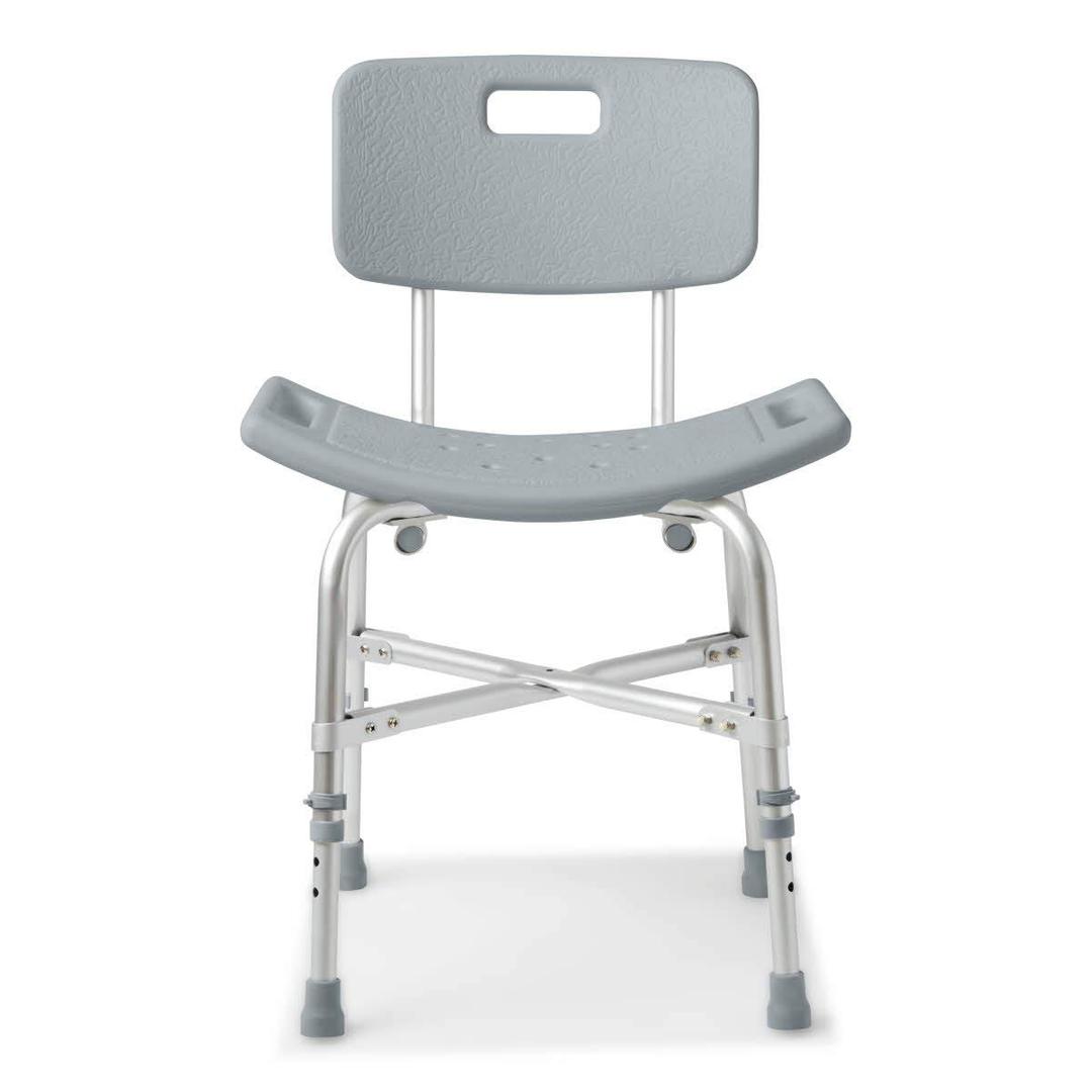 Medline Shower Chair Bath Bench with Back, Supports up to 550 lb, Safe and Comfortable Baths and Showers, Non-Slip Rubber Feet, Back for Extra Support