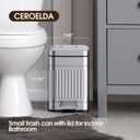CEROELDA Small Trash Can with Lid-5L/1.3 Gal,Outdoor Dog Poop Garbage Can-Farmhouse Retro Metal Waste Bin w/Step Pedal for Bathroom Bedroom Office-Soft Close-Galvanized Steel