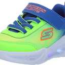 Skechers Boys Skechers Meteor-Lights-krendo (10 Toddler, Blue/Lime)