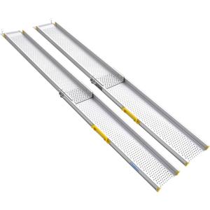 Ruedamann 8FT Portable Wheelchair Ramp, 600 lbs Per Pair Capacity, Adjustable Aluminum Ramps for Wheelchairs, 8" Width Wheelchair Ramps for Home Steps, Doorways, Curbs