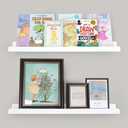 White Floating Shelves for Wall, Picture Ledge Shelf with Lip Set of 2, 24 inch Long Floating Book Shelves for Bedroom Living Room Bathroom Kitchen