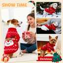 Dog Christmas Sweater Soft Warm Fall Winter Cat Clothes Puppy Sweater for Small Dogs Cute Xmas Reindeer Doggie Outfit Cat Sweaters with Sleeves Pet Holiday Costume Chihuahua Apparel(Red,L)