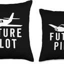 Future Pilot Aiplane Aviation Student Fly Plane Enthusiast Throw Pillow