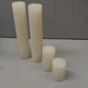 Shihanee Set of 12 Pillar Candles and Glass Cylinder Vases Assorted Sizes Clear Cylinder Holders for Pillar Candles Home Table Centerpieces Wedding Party Decorations (Multiple Sizes,Ivory)