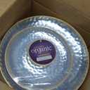 Organic Hammered Clear Gold Rim Combo 7"+10" Case of 128 (4 packs x 32)
