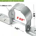 2-3/8" Fence Brackets(24Pcs),Galvanized Pipe Grip Tie,Steel to Wood Fence Bracket,Dock Side Pipe Holder,Metal Brackets for Metal Posts (No Include Screws)